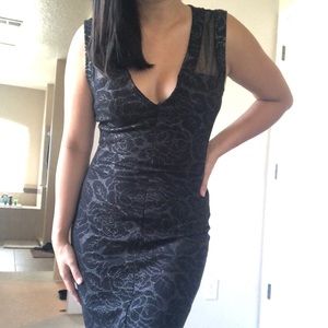 Sexy Black Midi Dress
